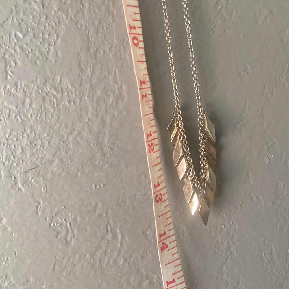 Dainty fringe silver tone banner necklace - Picture 7 of 7